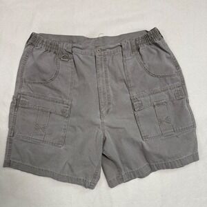 Hook & Tackle Cargo Shorts 100% Cotton Utility Beer Can Fishing Hiking Gray 40
